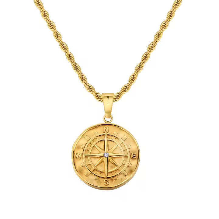 Compass Pendant Gold