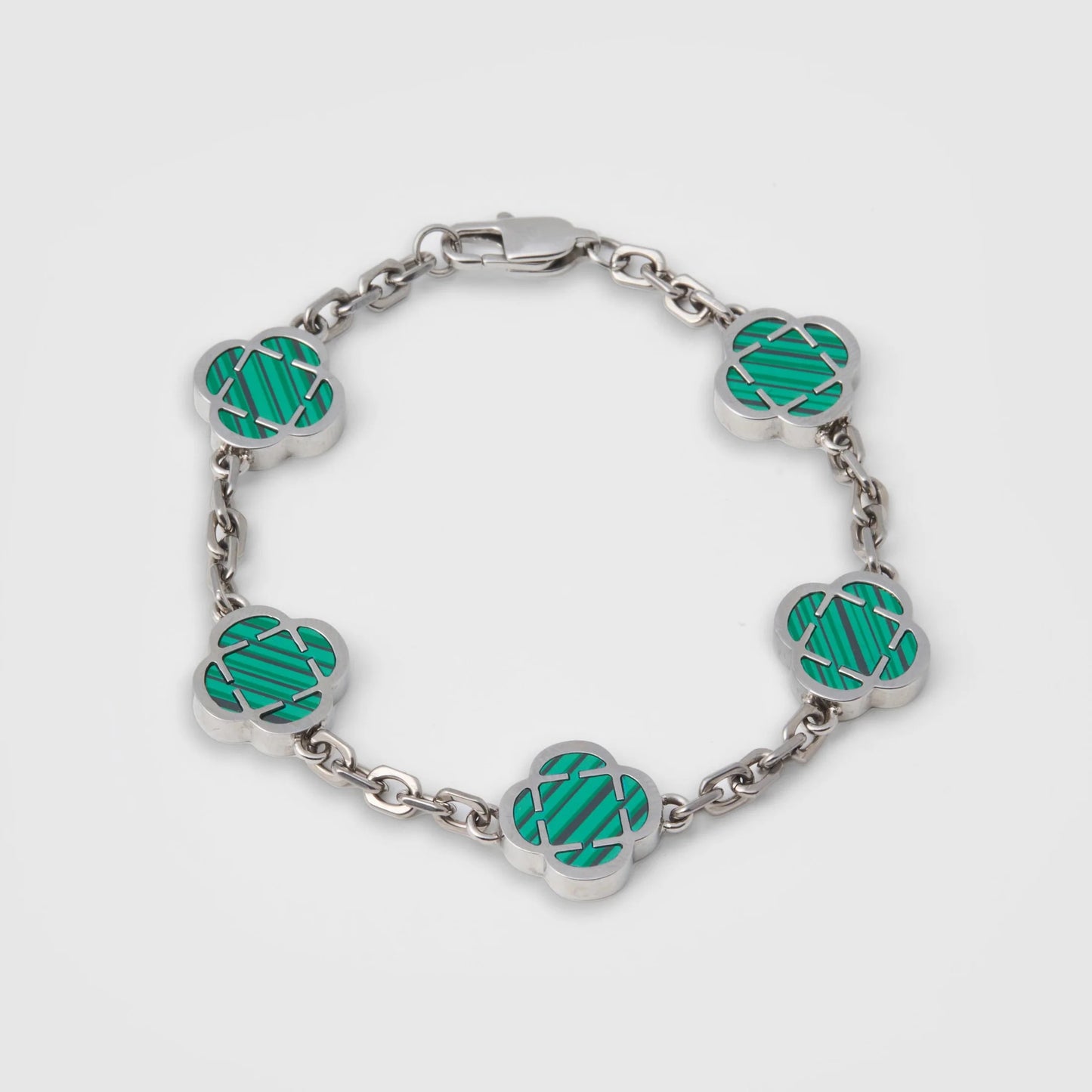 Clover Stone Bracelet Silver