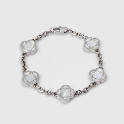Clover Stone Bracelet Silver