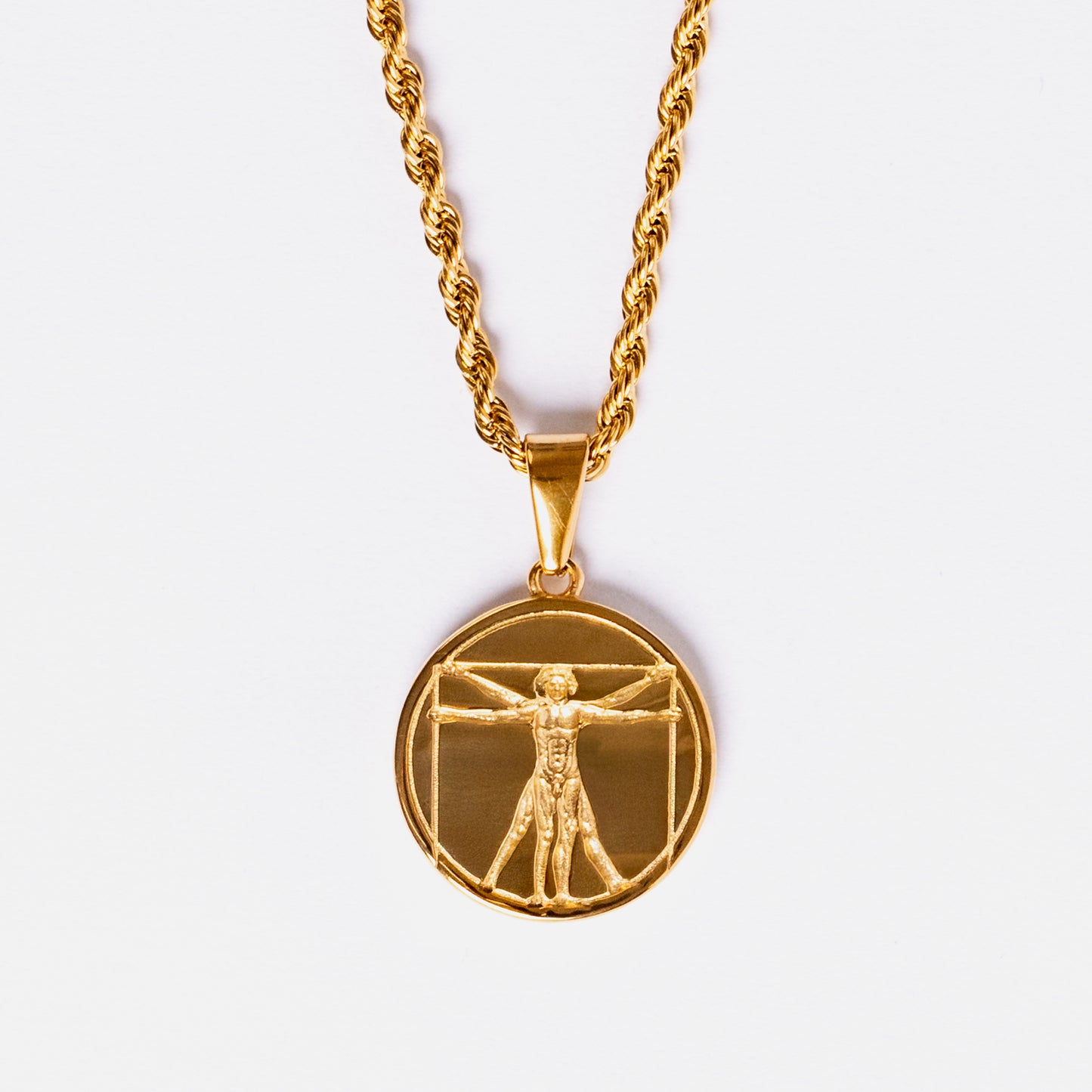 Vitruvian Man Pendant Gold