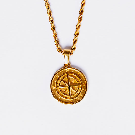 Compass Pendant Gold