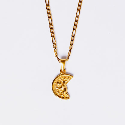 St.Christopher Half Moon Pendant Gold
