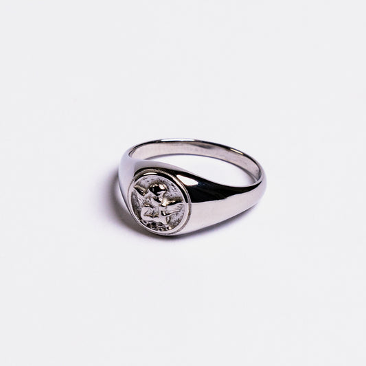 Angel Signet Ring Silver