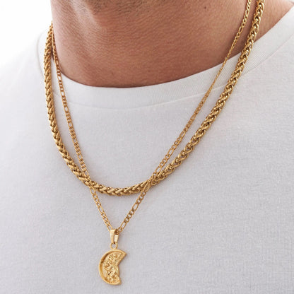 St.Christopher Half Moon Pendant Gold