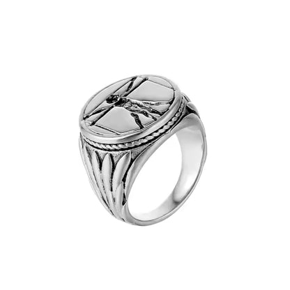 Vitruvian Man Signet Ring Silver